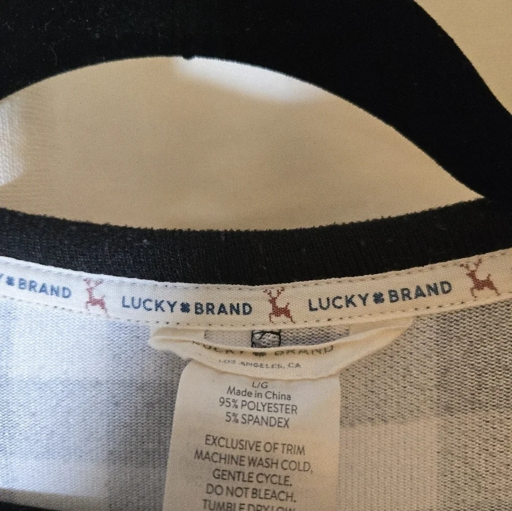 Lucky Brand Black and White One Piece Pajamas Buffalo Check